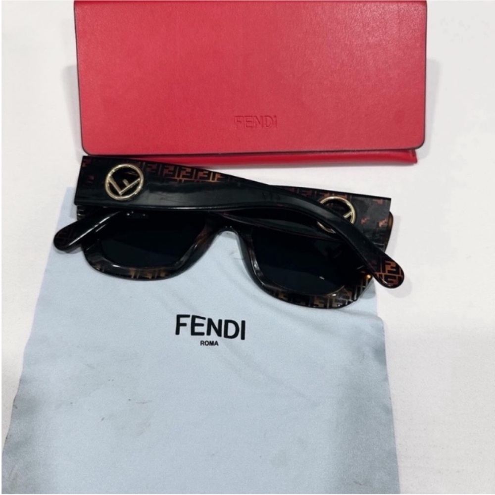 Fendi Women's Cat-Eye Sunglasses - Black and Brown - Picture 10 of 13